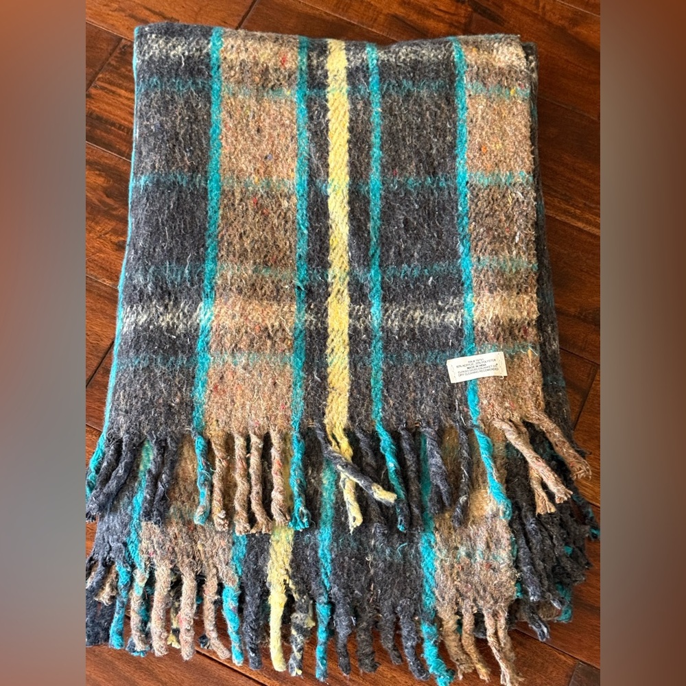 Plaid ElPaso heavyweight Saddleblanket with Fringe